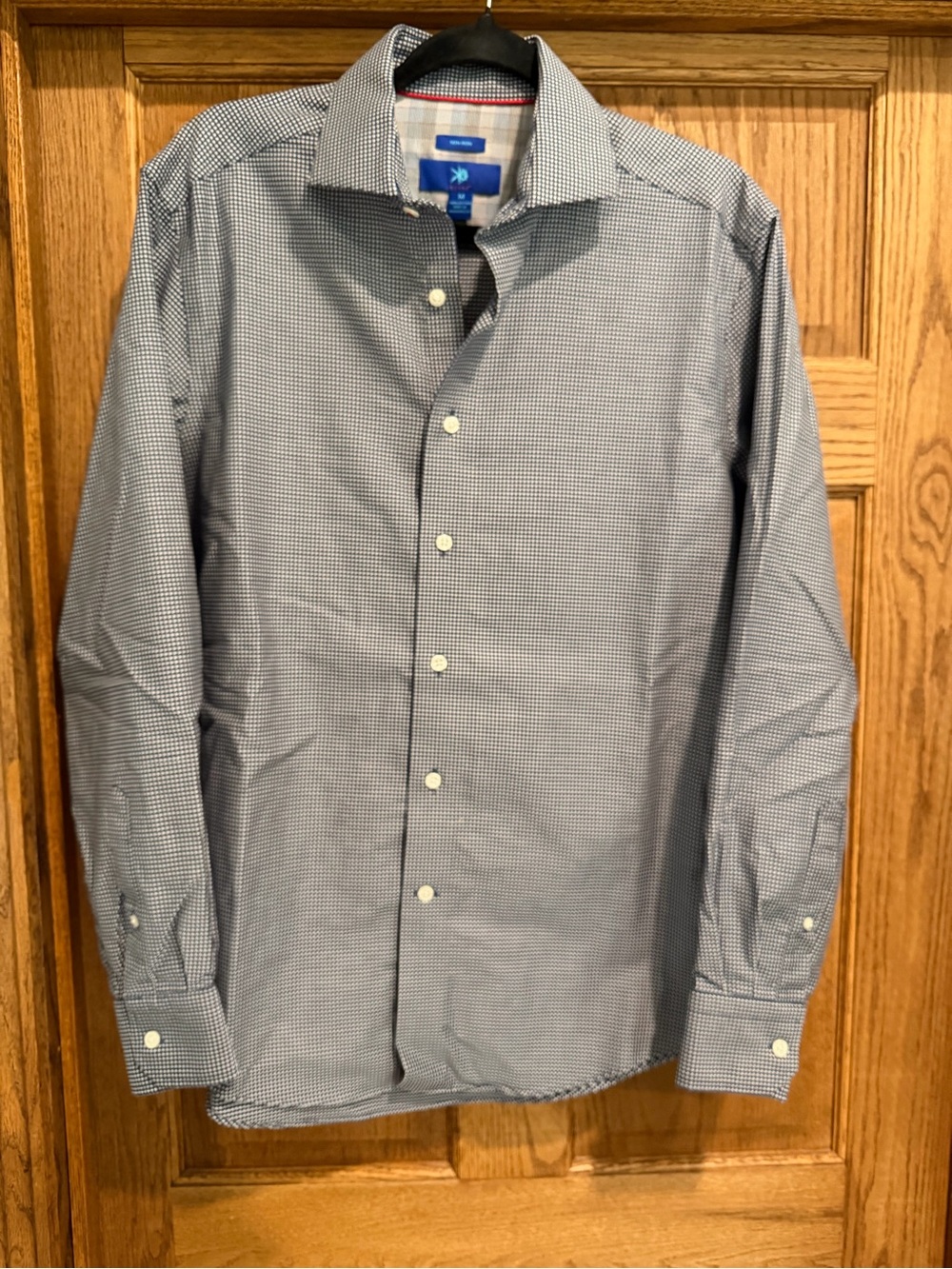 Egara Blue Micro-Check Dress Shirt